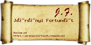 Járányi Fortunát névjegykártya